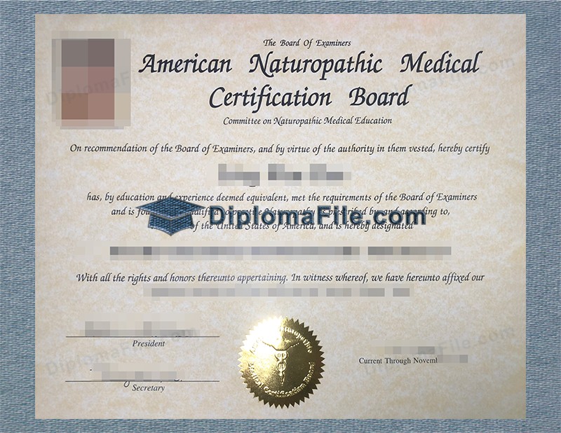 美国自然疗法医学认证委员会证书, American Naturopathic Medical Certification Board Certificate 美国自然疗法医学认证委员会证书, American Naturopathic Medical Certification Board Certificate