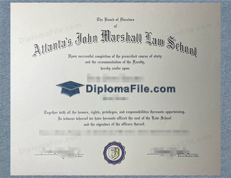 亚特兰大约翰·马歇尔法学院文凭, Atlanta's John Marshall Law School Diploma 亚特兰大约翰·马歇尔法学院文凭, Atlanta's John Marshall Law School Diploma