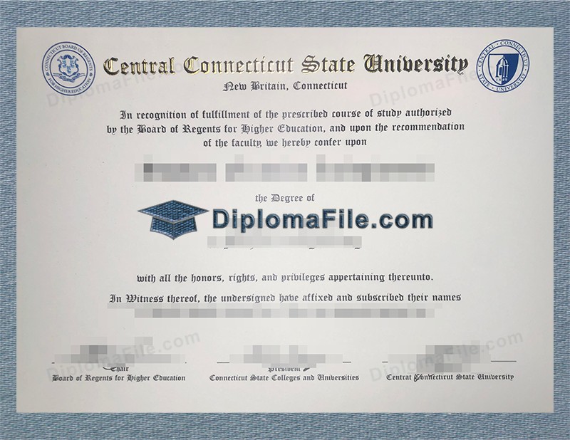 中央康涅狄格州立大学文凭, Central Connecticut State University Diploma 中央康涅狄格州立大学文凭, Central Connecticut State University Diploma