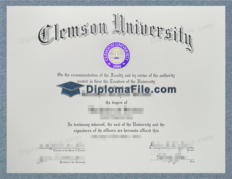 克莱姆森大学文凭, Clemson University Diploma 克莱姆森大学文凭, Clemson University Diploma