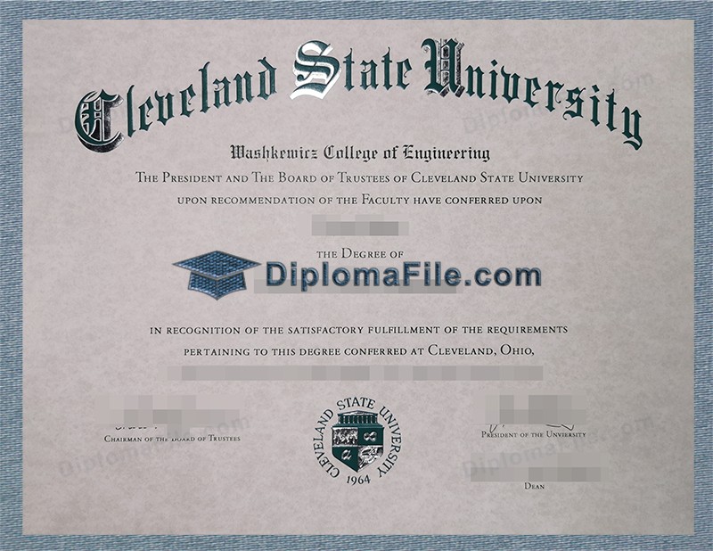 克利夫兰州立大学文凭, Cleveland State University Diploma 克利夫兰州立大学文凭, Cleveland State University Diploma
