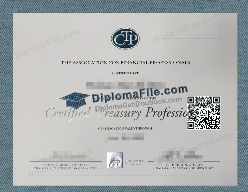 注册财务专业人员证书, Certified Treasury Professional Certificate 注册财务专业人员证书, Certified Treasury Professional Certificate
