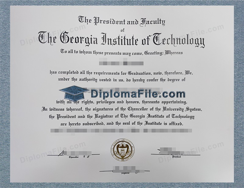 乔治亚理工学院文凭, Georgia Institute University Diploma 乔治亚理工学院文凭, Georgia Institute University Diploma