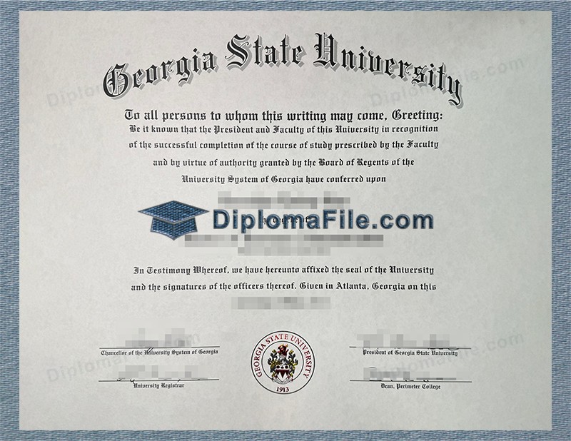 乔治亚州立大学文凭, Georgia State University Diploma 乔治亚州立大学文凭, Georgia State University Diploma