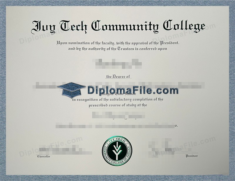 印第安纳州艾维科技社区学院文凭, Ivy Tech Community College of Indiana Diploma 印第安纳州艾维科技社区学院文凭, Ivy Tech Community College of Indiana Diploma