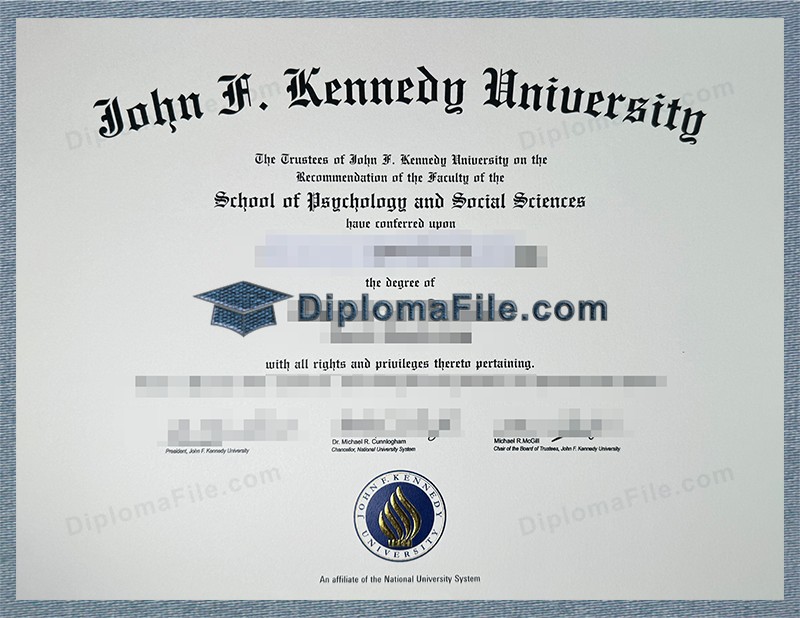 约翰·F·肯尼迪大学文凭, John F Kennedy University Diploma 约翰·F·肯尼迪大学文凭, John F Kennedy University Diploma