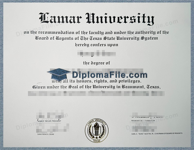 拉马尔大学文凭, Lamar University Diploma 拉马尔大学文凭, Lamar University Diploma