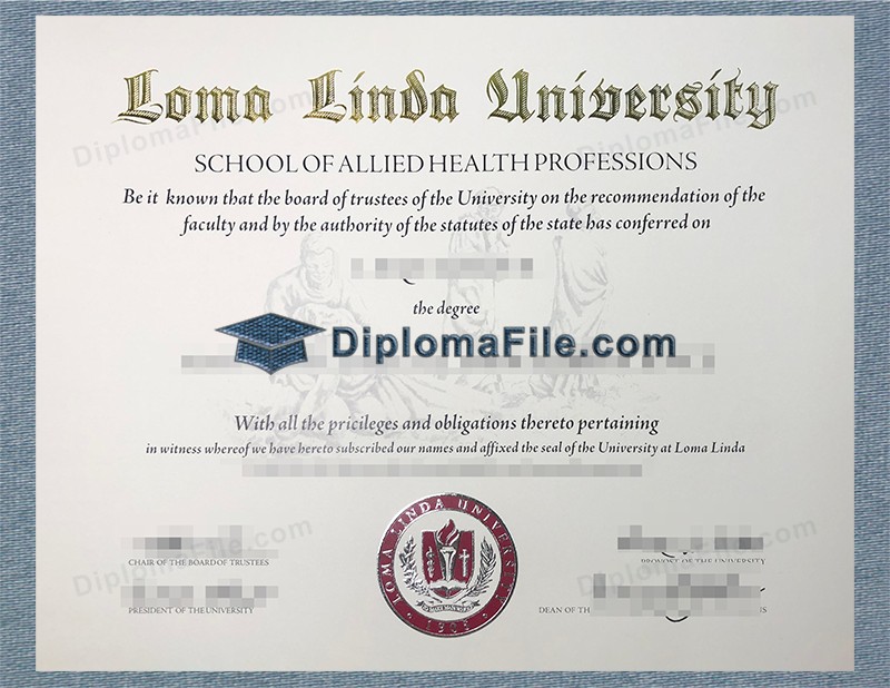 洛马琳达大学文凭, Loma Linda University Diploma