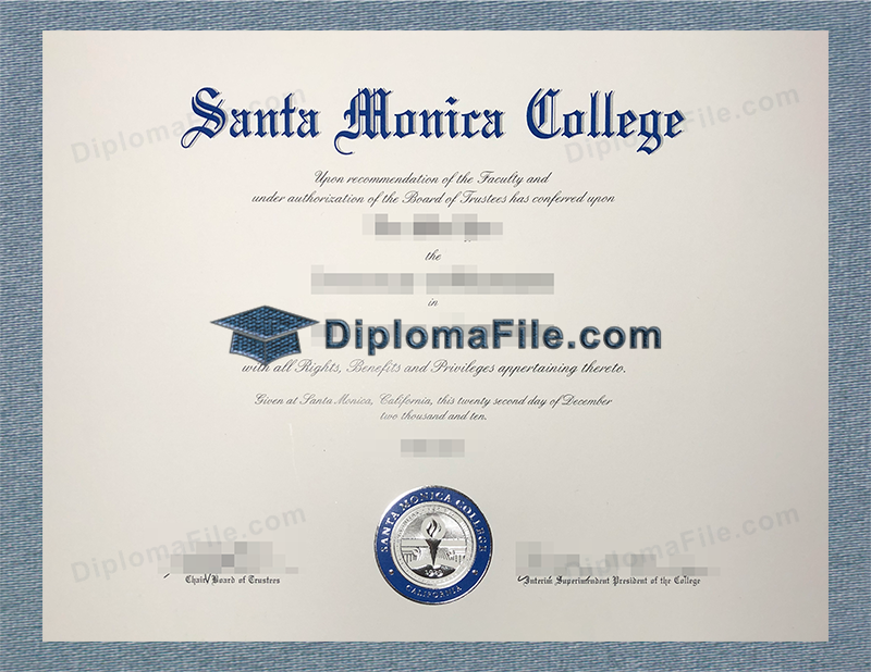 圣莫尼卡学院文凭, Santa Monica College Diploma 圣莫尼卡学院文凭, Santa Monica College Diploma