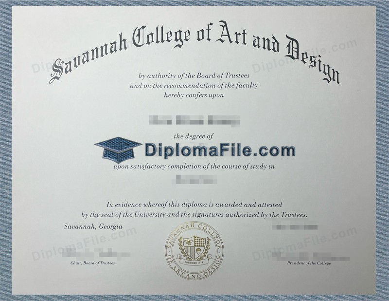 萨凡纳艺术与设计学院文凭, Savannah College of Art and Design Diploma 萨凡纳艺术与设计学院文凭, Savannah College of Art and Design Diploma