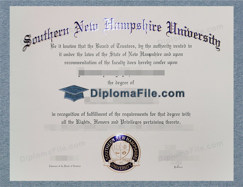 南新罕布什尔大学文凭, Southern New Hampshire University Diploma 南新罕布什尔大学文凭, Southern New Hampshire University Diploma