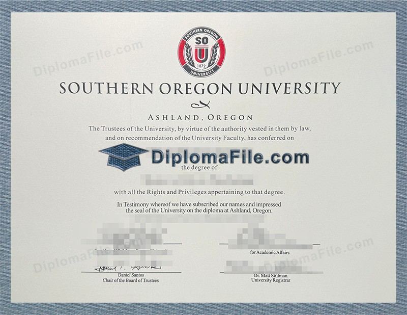 南俄勒冈大学文凭, Southern Oregon University Diploma 南俄勒冈大学文凭, Southern Oregon University Diploma