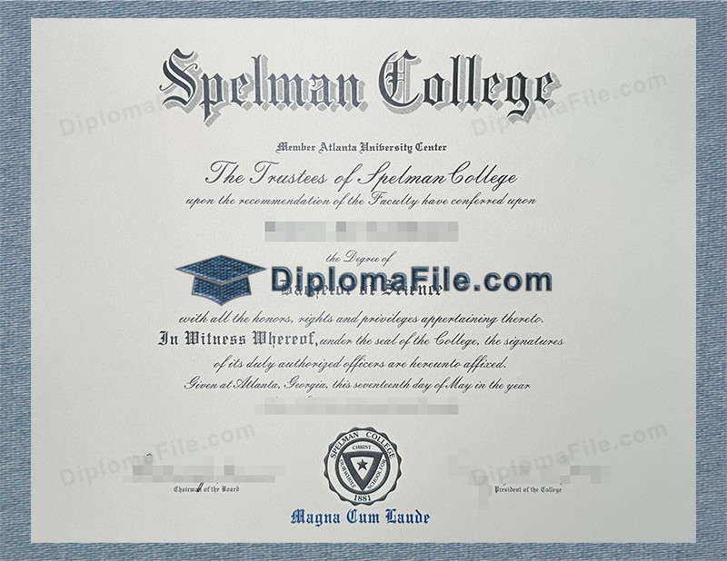 斯佩尔曼学院文凭, Spelman College Diploma 斯佩尔曼学院文凭, Spelman College Diploma