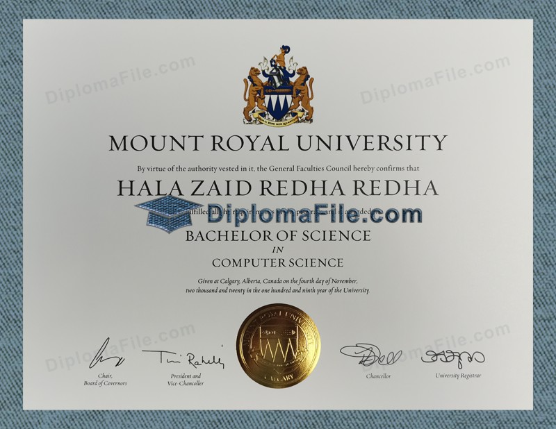 皇家山大学文凭, Mount Royal University Diploma
