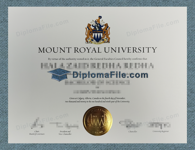 皇家山大学文凭, Mount Royal University Diploma 皇家山大学文凭, Mount Royal University Diploma