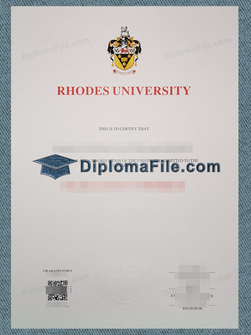 罗德斯大学文凭, Rhodes University Diploma 罗德斯大学文凭, Rhodes University Diploma